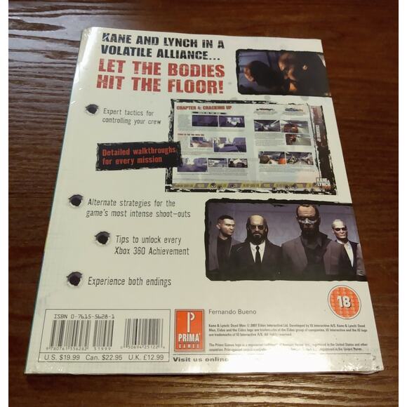 2007 (Prima) "KANE & LYNCH: DEAD MEN" Official Strategy Game Guide, SEALED! - Picture 2 of 2